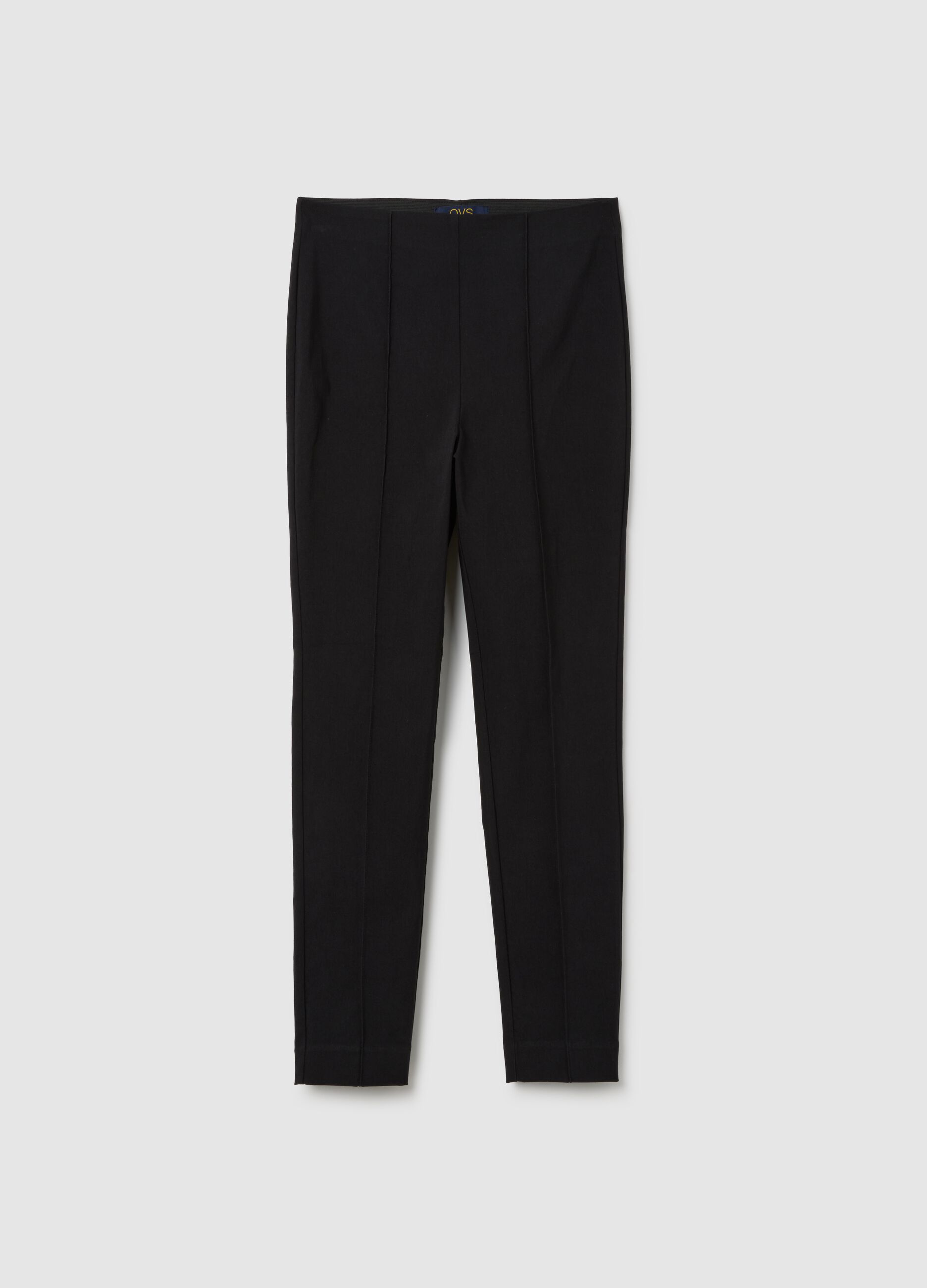 Women's Black Regular Fit Dress Trousers