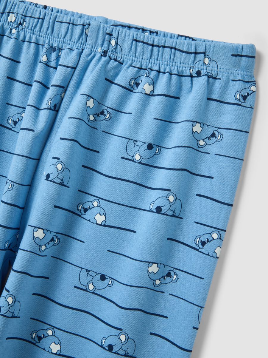 Blue pure organic cotton crew-neck pyjamas_2