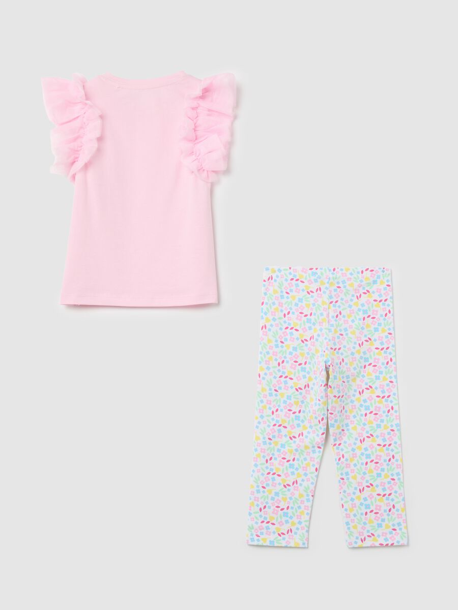 Cotton jogging set with flounce and print_1