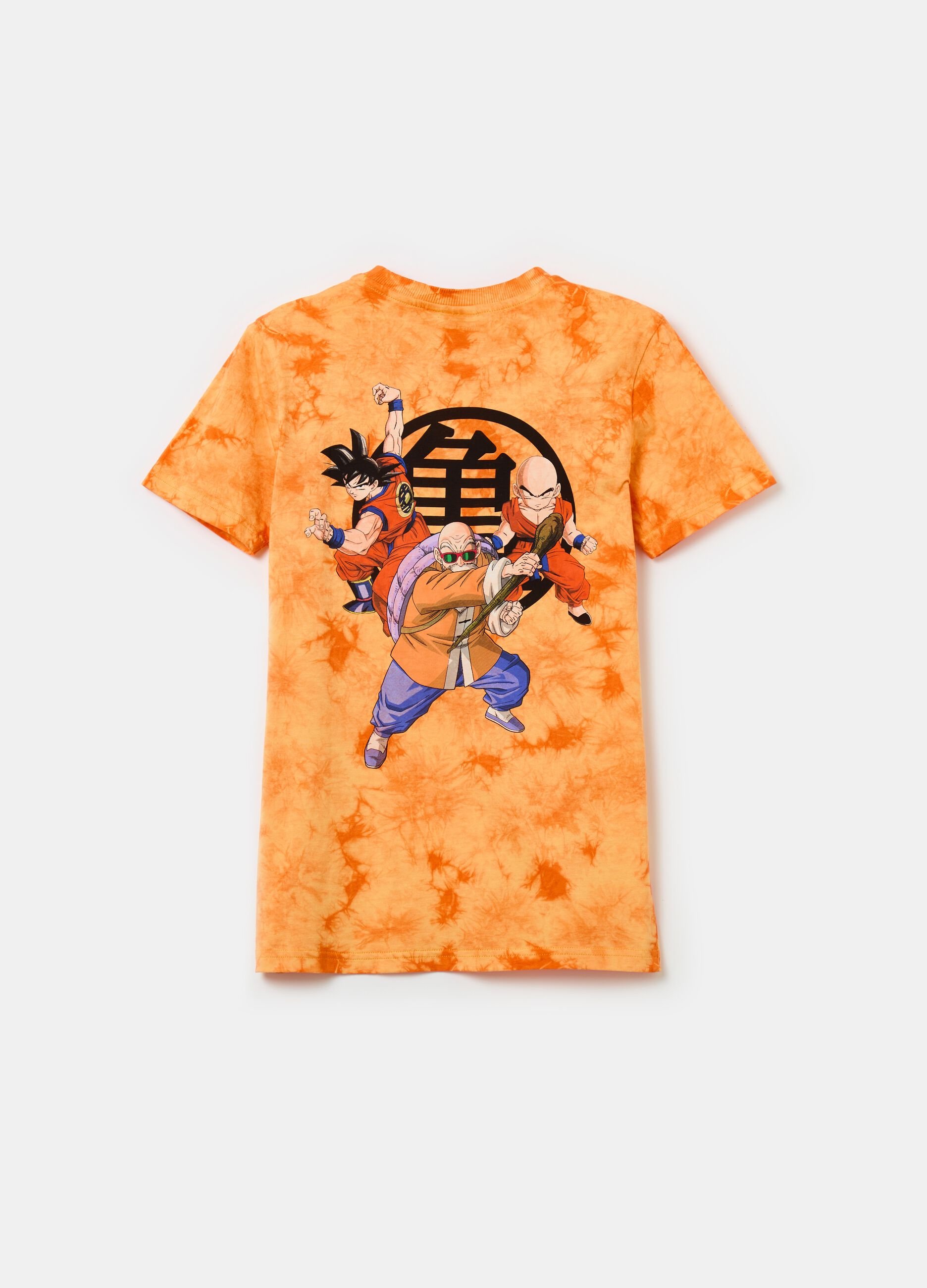 Tie-dye T-shirt with Dragon Ball Z print