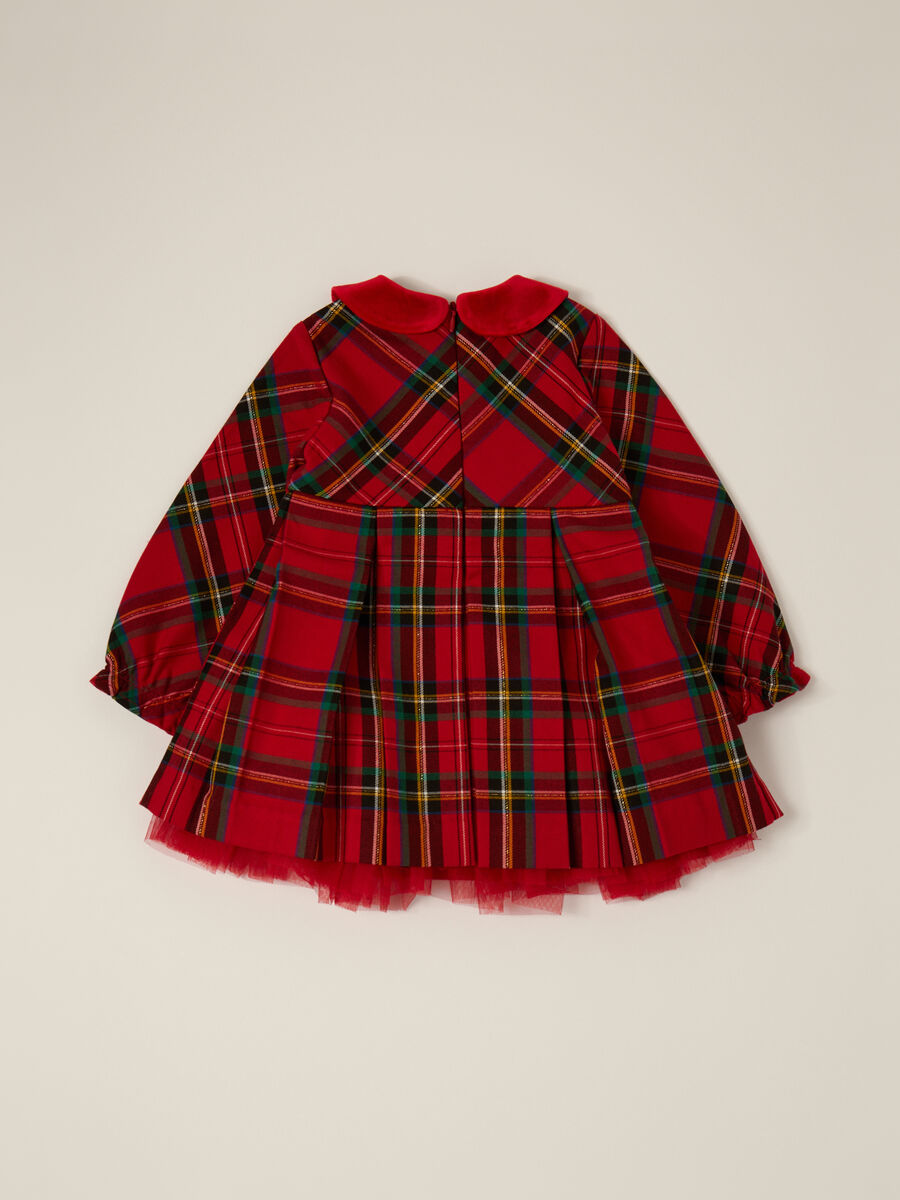 Abito rosso scozzese per bambina_1