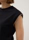 Black sleeveless pure cotton T-shirt, regular fit_3