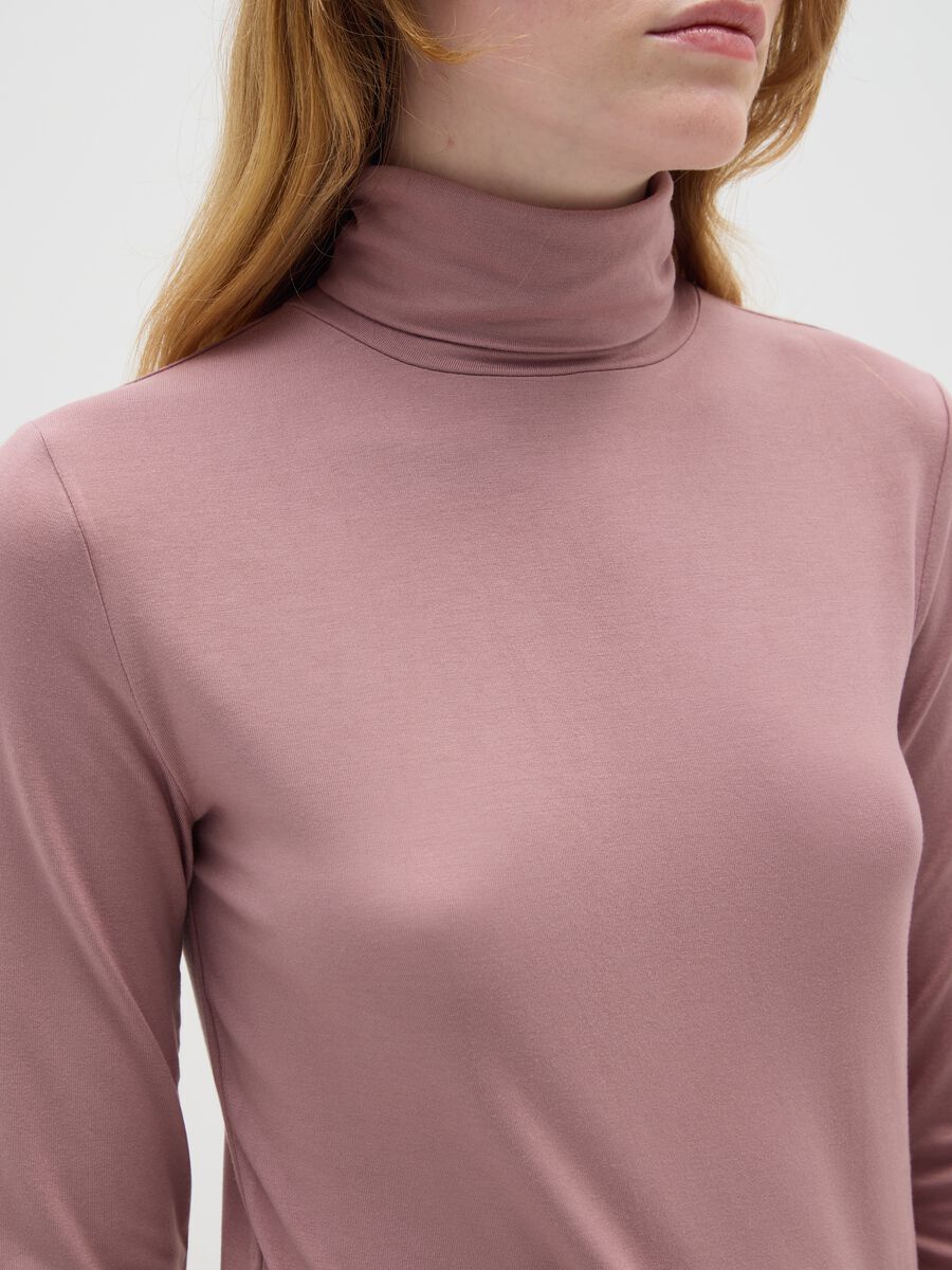 Pink turtleneck sweater regular fit_3
