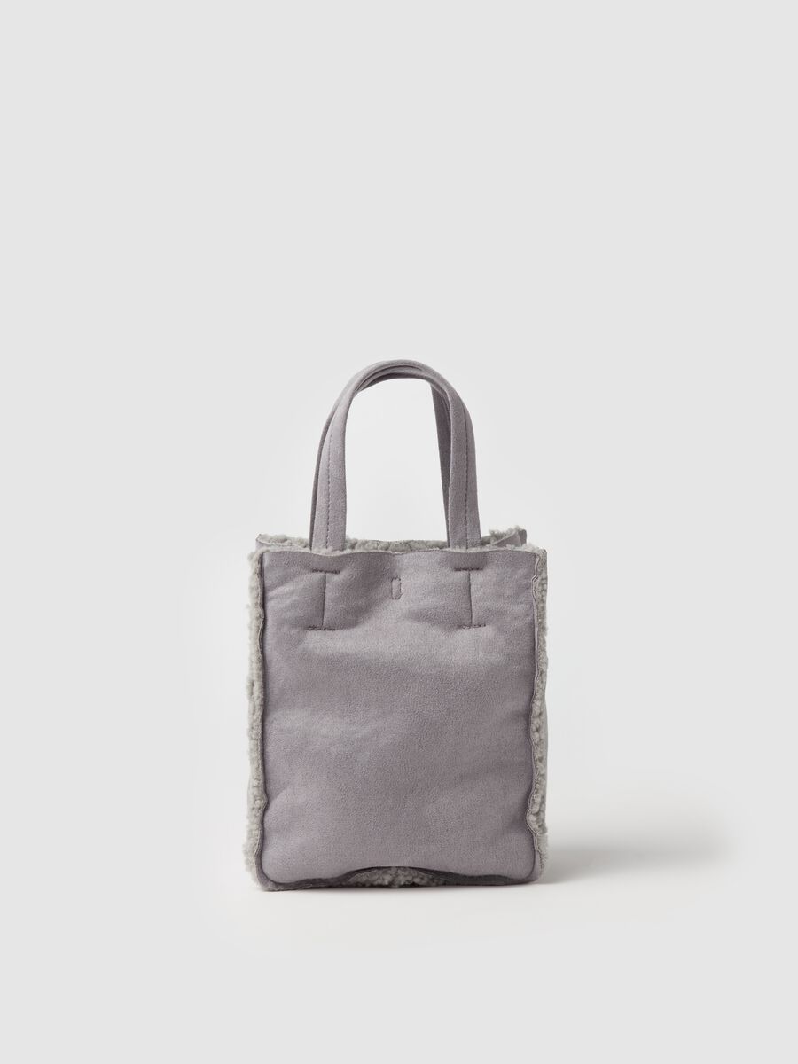 Mini tote bag with sherpa lining_0
