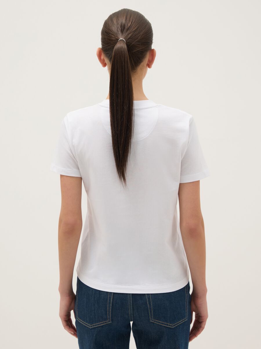 White pure cotton regular fit T-shirt with cherry print_2