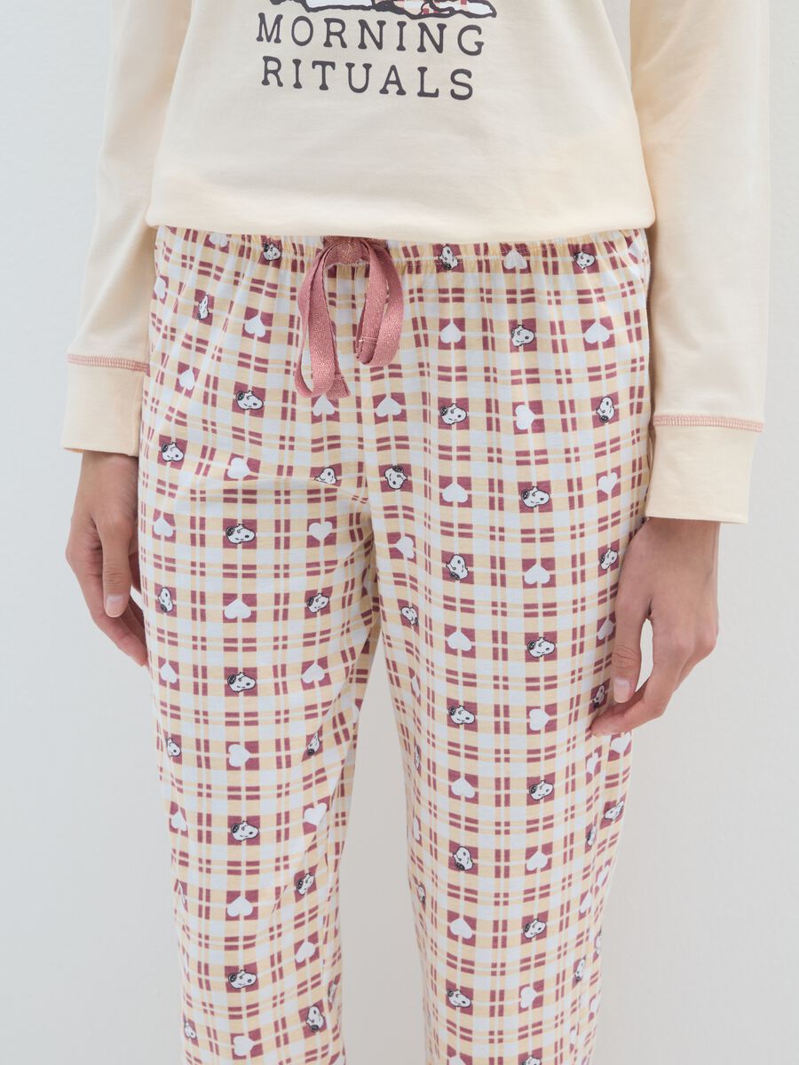 Beige cotton pyjamas with Snoopy_3