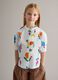 Girl's regular fit multicolour pure cotton shirt with flowers_0