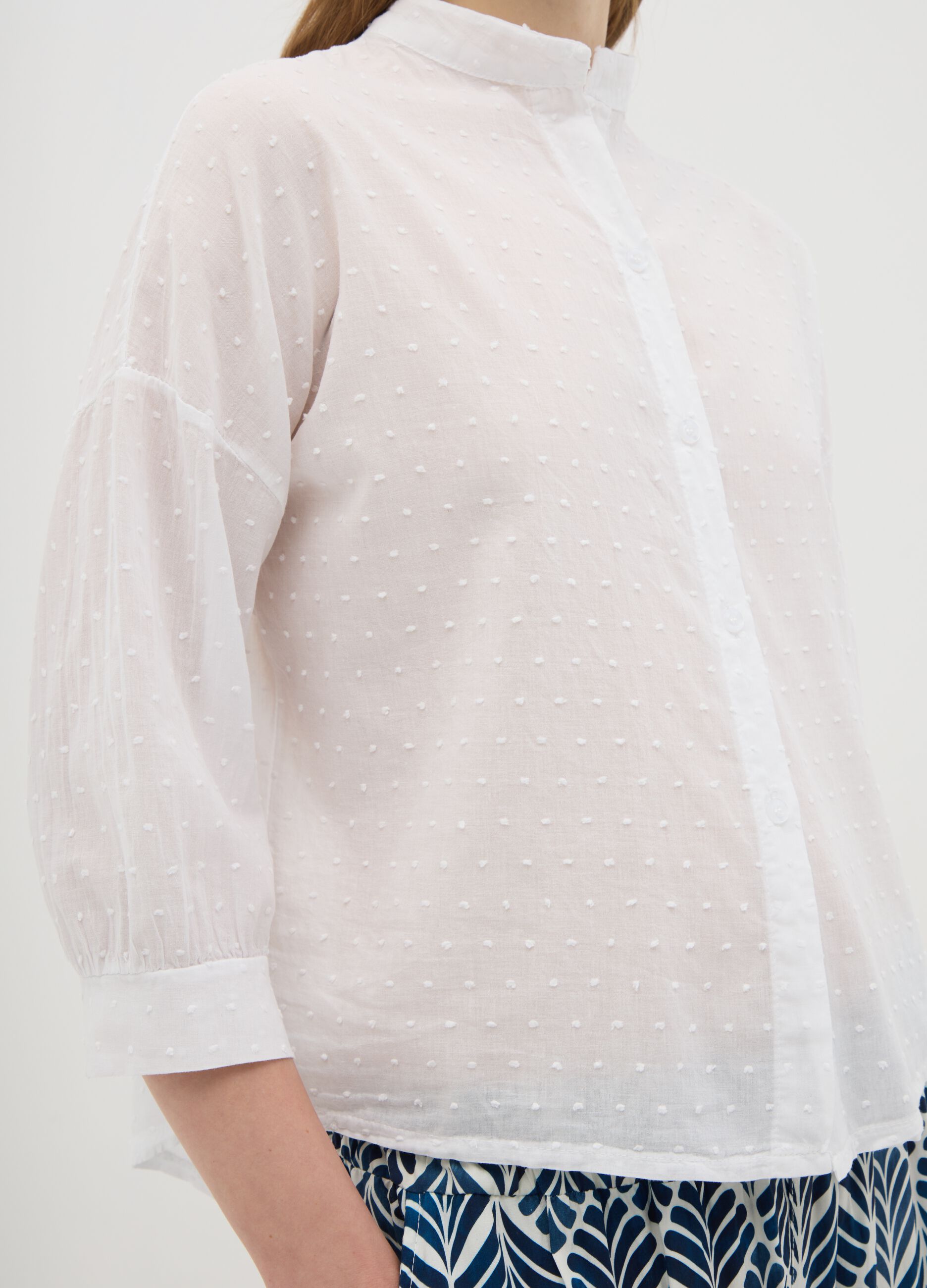 Women's white regular fit pure cotton shirt