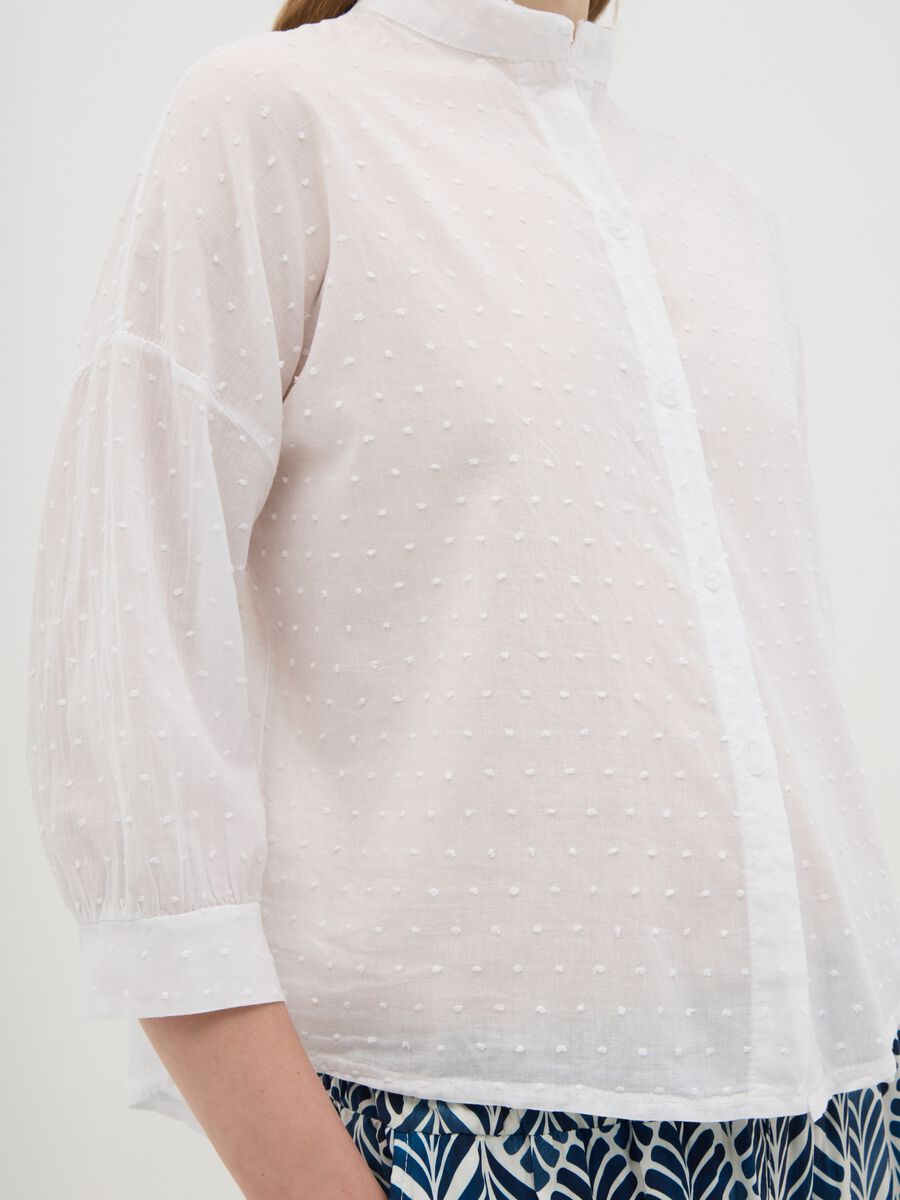 Women's white regular fit pure cotton shirt_2