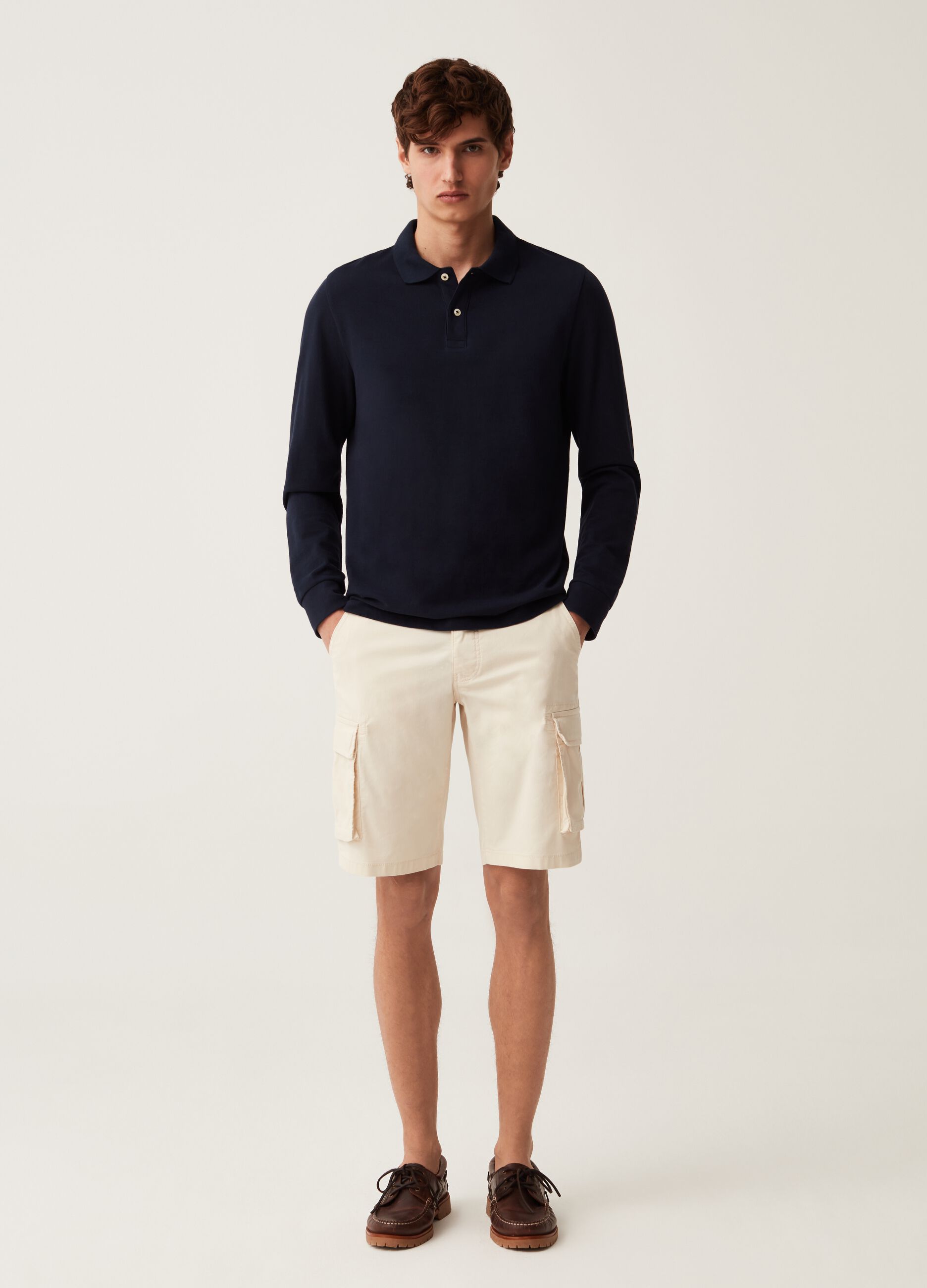 Bermuda cargo in cotone stretch_0