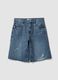 Blue pure cotton denim Bermuda shorts_4