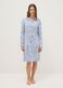 Blue pure cotton nightdress with serafino neckline_0