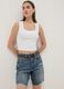 White stretch cotton tank top_0