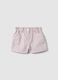 Girl's regular fit multicoloured striped pure cotton shorts_0