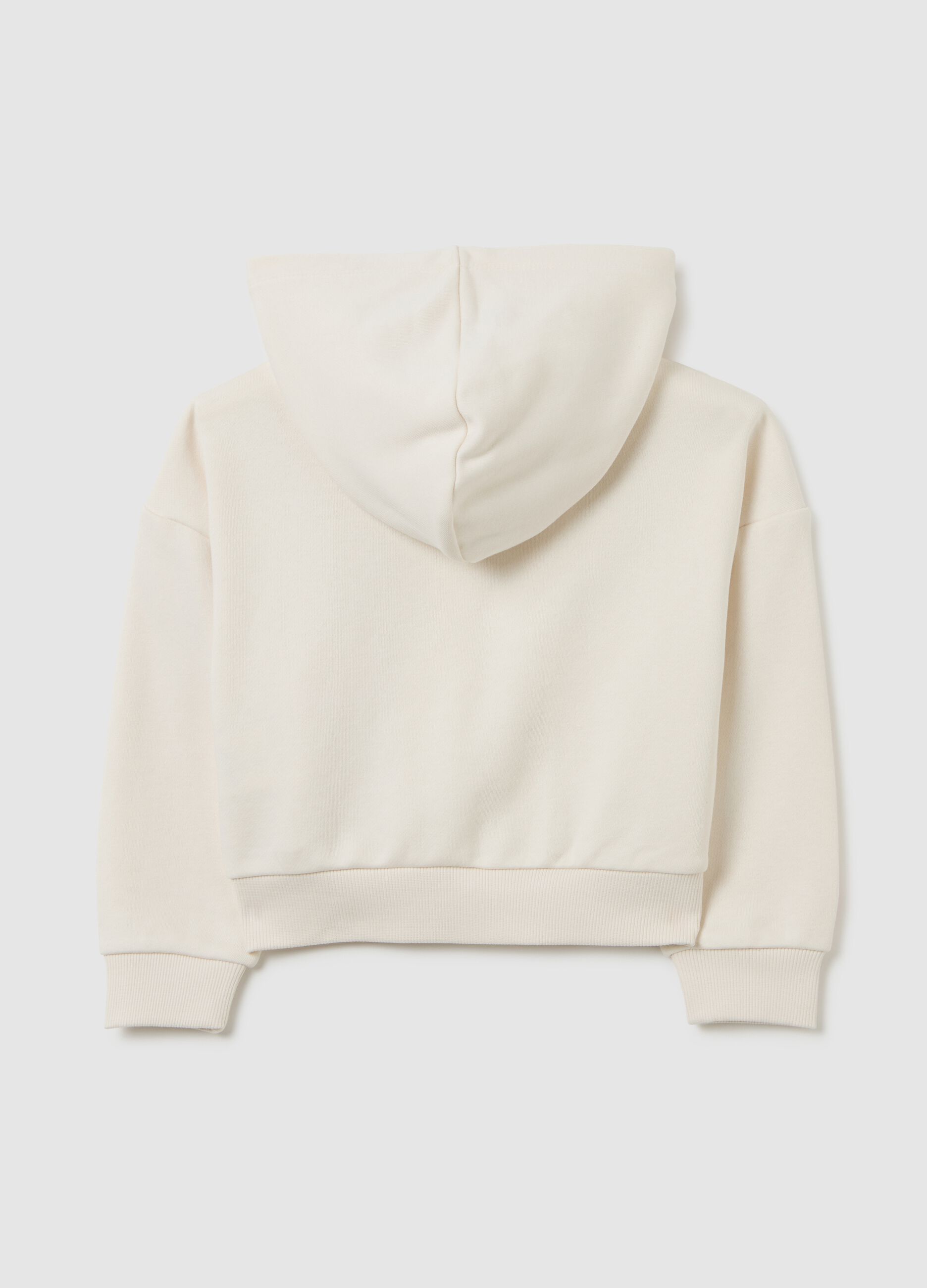 Girls beige cotton blend sweatshirt regular fit