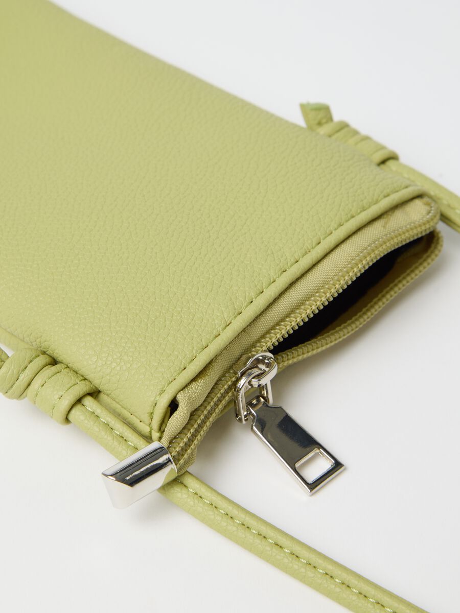 Green mobile phone holder with shoulder strap_2