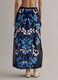 Blue pure cotton sarong with decorative print_2