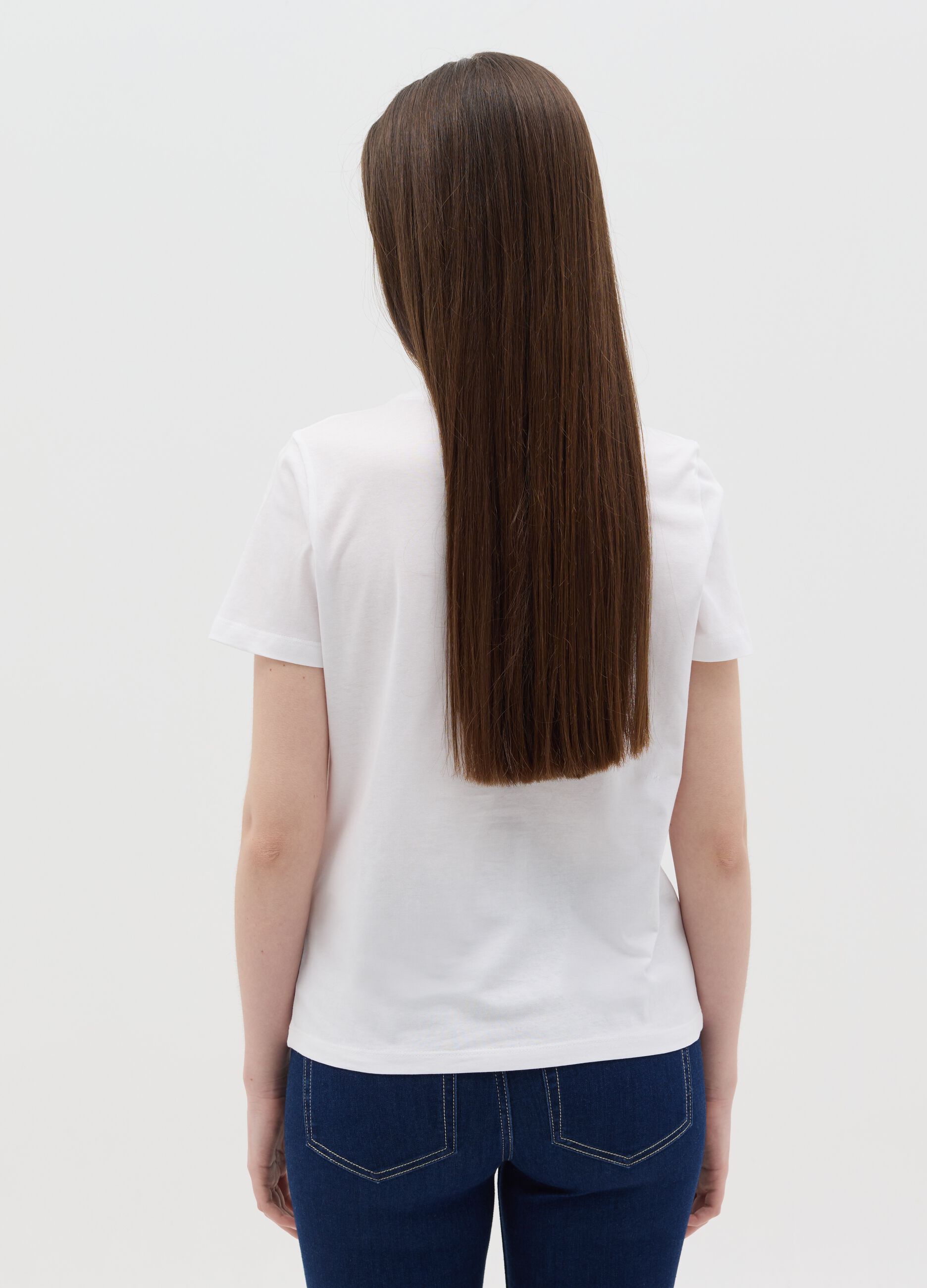 White T-shirt with Lemonade Time print in pure cotton from Ovs