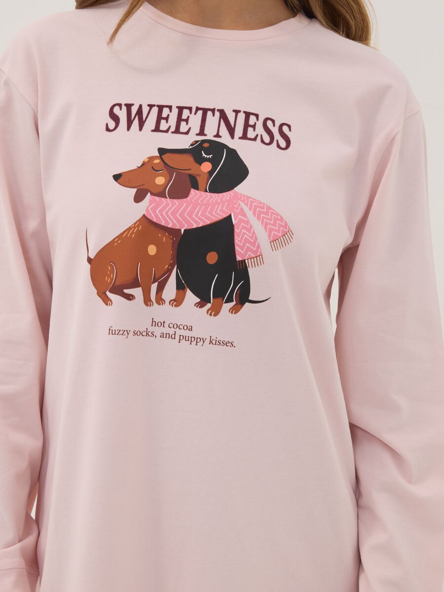 Camicia da notte rosa in puro cotone organico girocollo_2