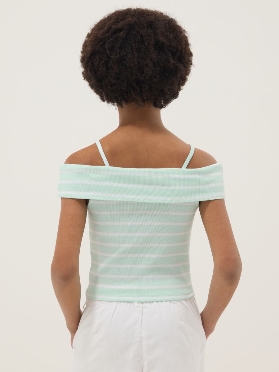 Girls&rsquo; multicolour striped stretch cotton camisole top_1