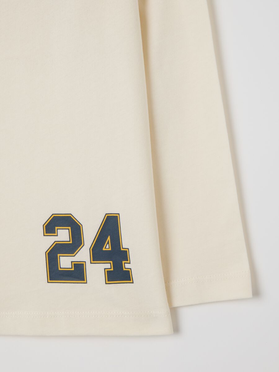 Children's Beige Cotton Blend T-shirt Regular Fit_3