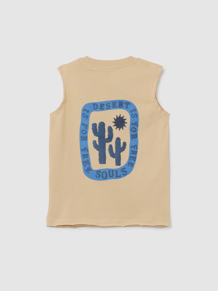 Children's beige sleeveless cotton top_1