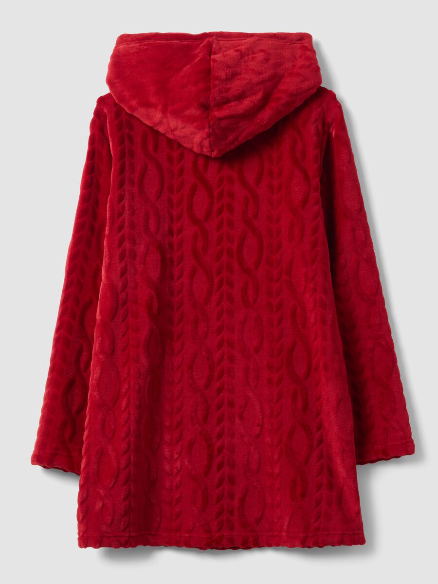 Vestaglia rossa con cappuccio e zip_2