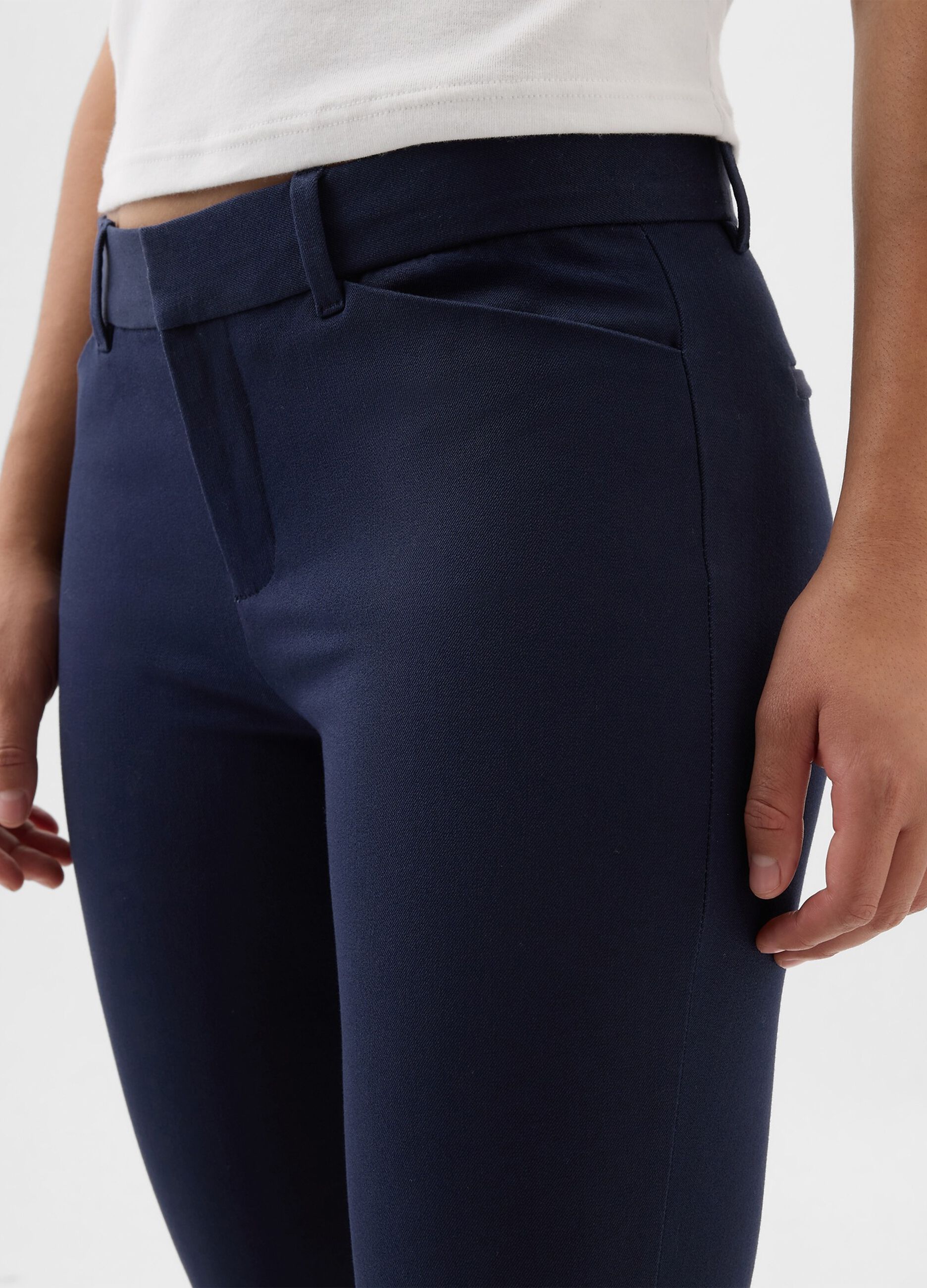 Cigarette trousers in stretch cotton