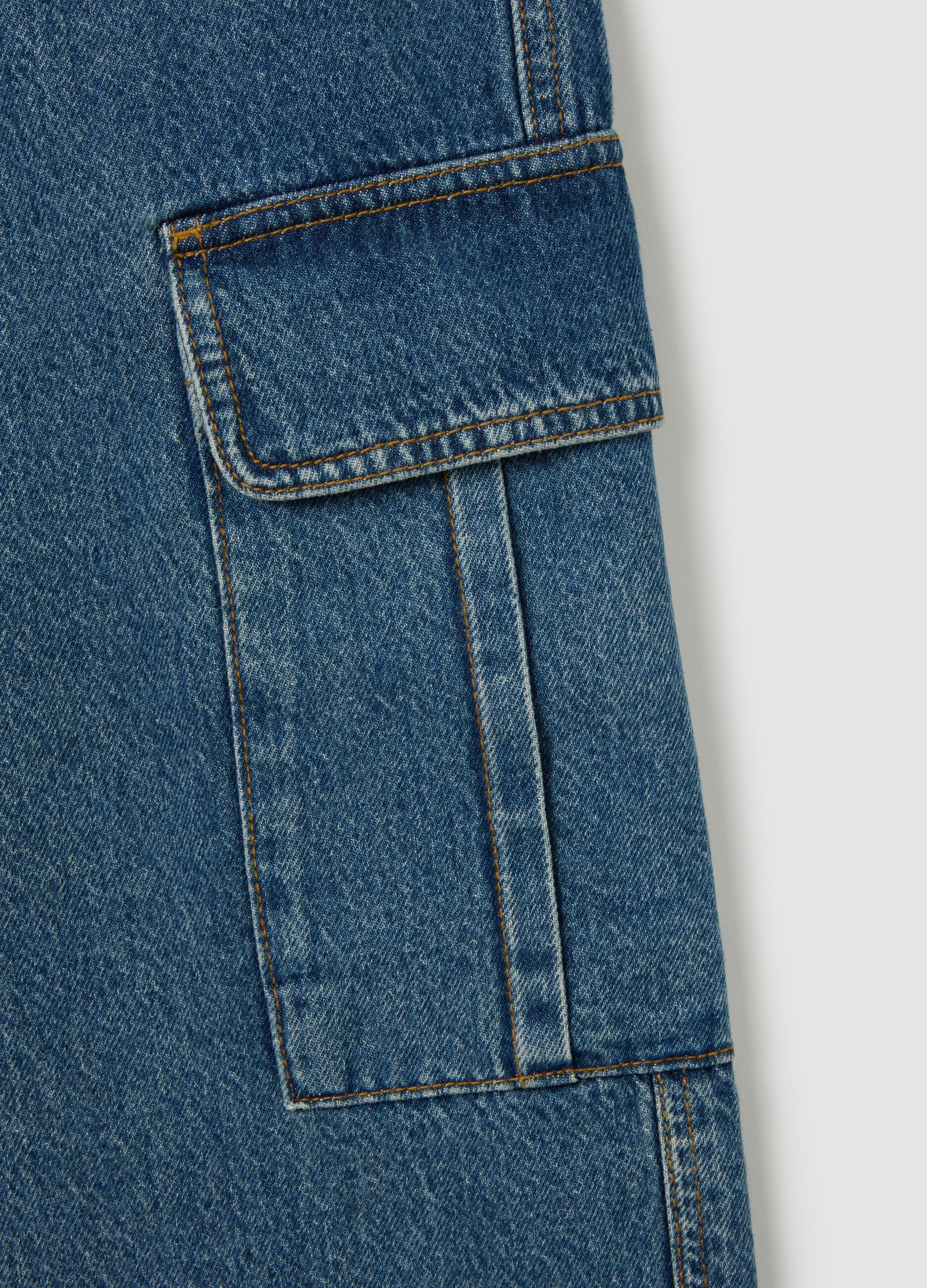 Pure Cotton Denim Wide Leg Jeans