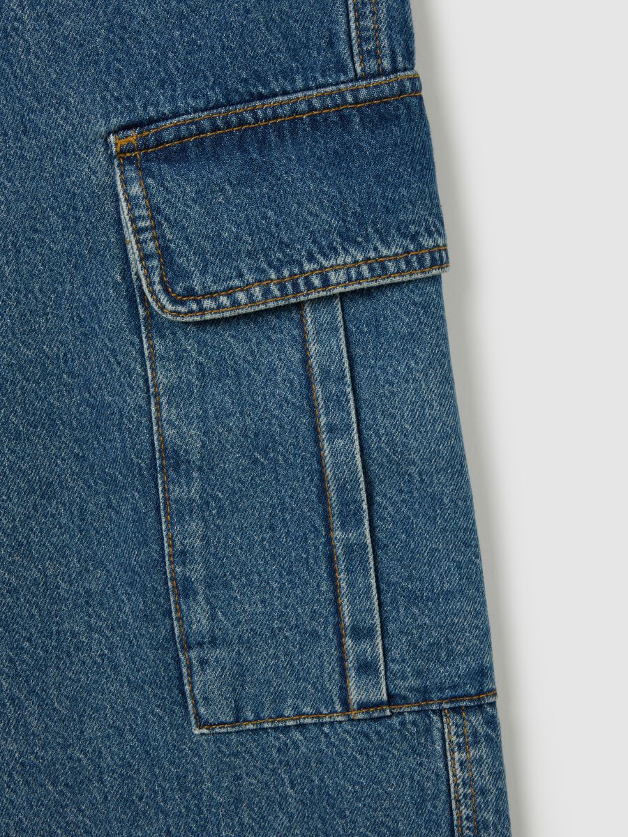 Pure Cotton Denim Wide Leg Jeans_5
