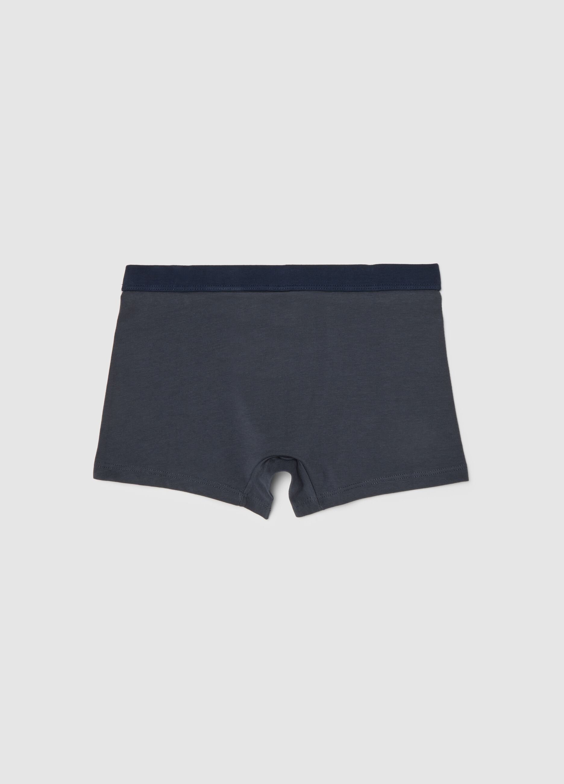 Boys' Blue Stretch Cotton Boxers