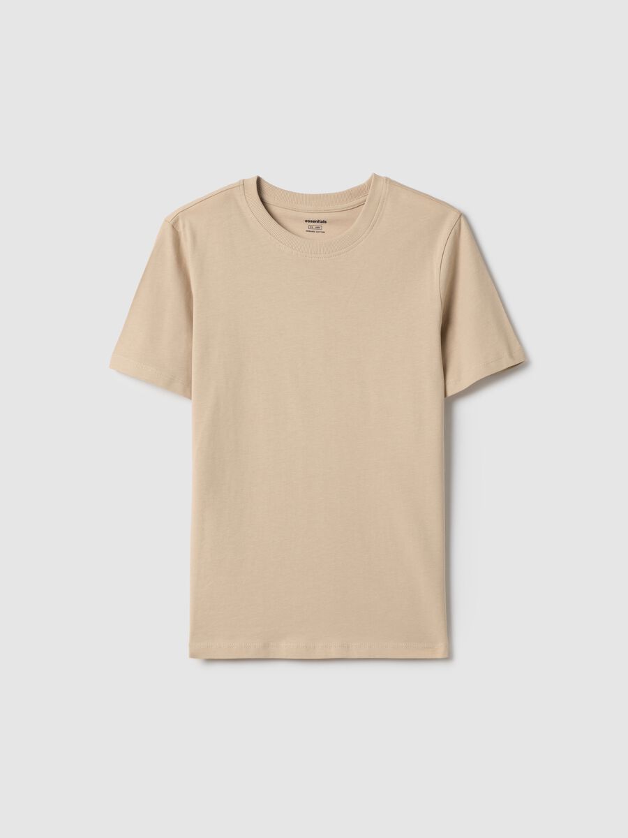 Beige pure cotton regular fit T-shirt_4