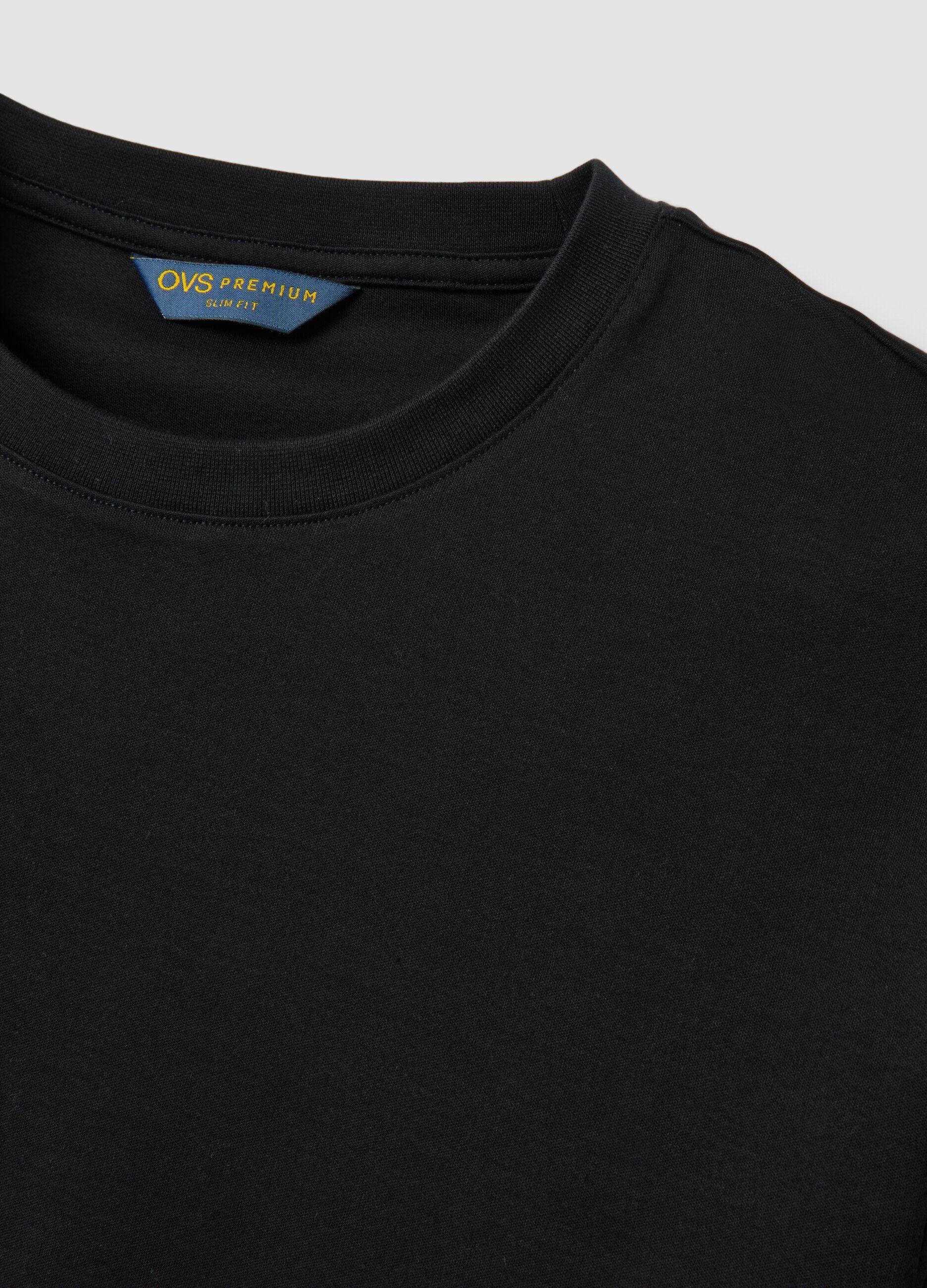 Blue short-sleeve pure cotton T-shirt