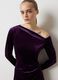 Purple velvet slim fit dress with draping_3
