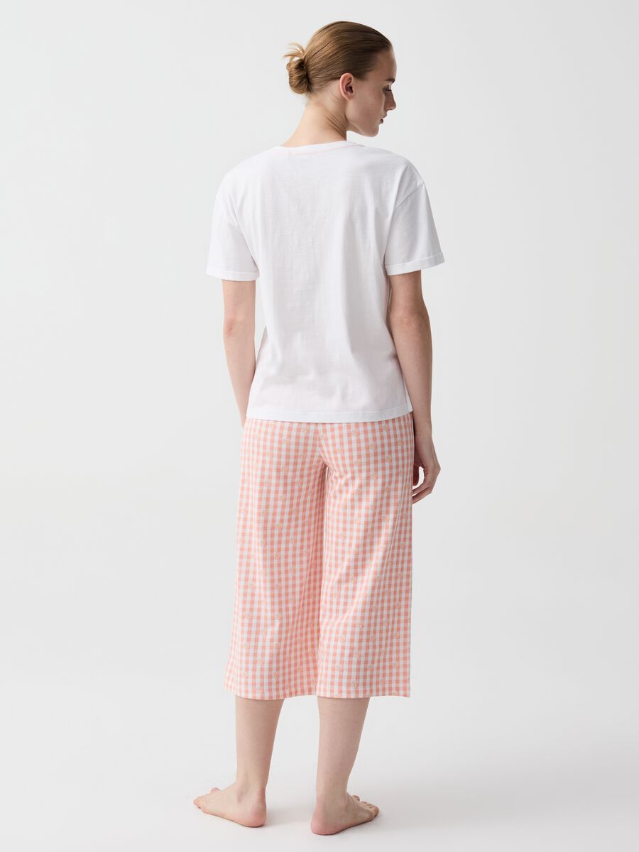 Pigiama con pantalone pinocchietto vichy_1