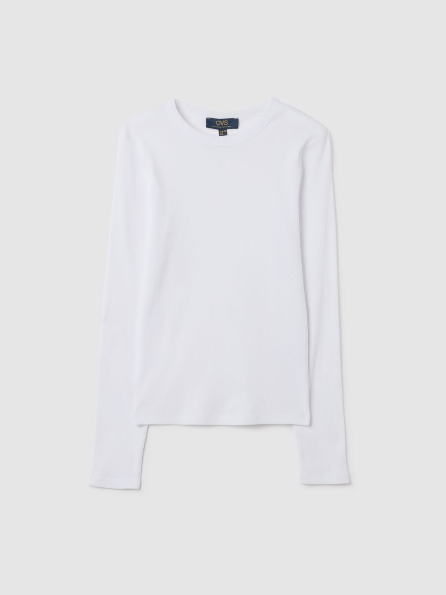White pure cotton T-shirt regular fit_0