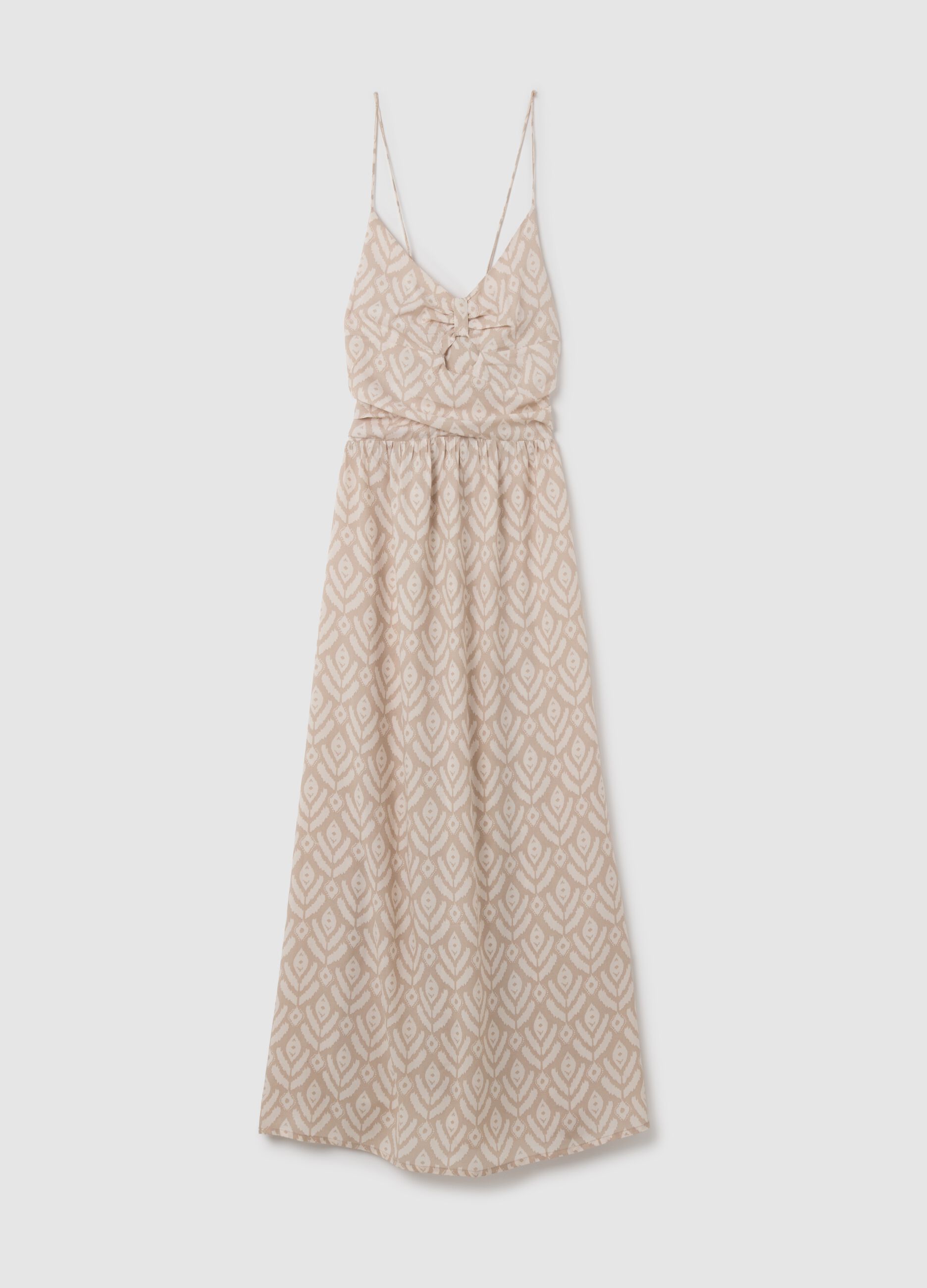 Women's long dress in pure multicolour viscose slim fit