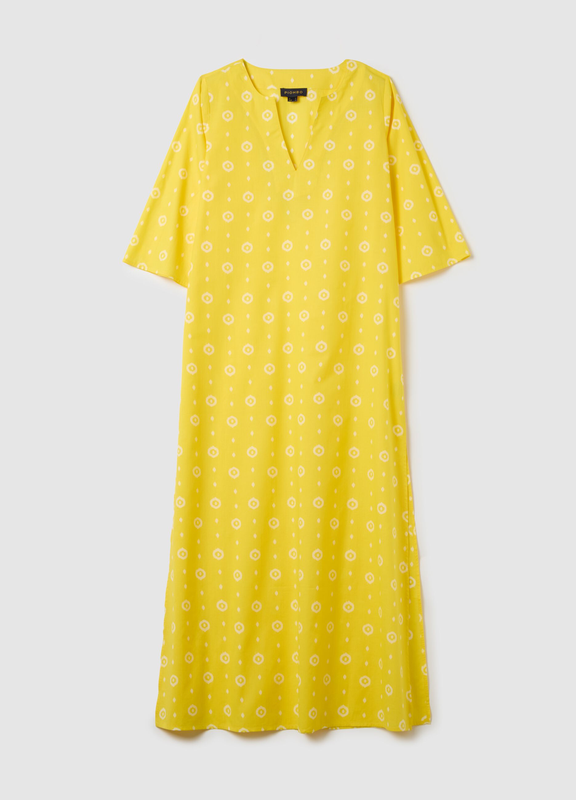 Women's long dress in pure cotton multicolour