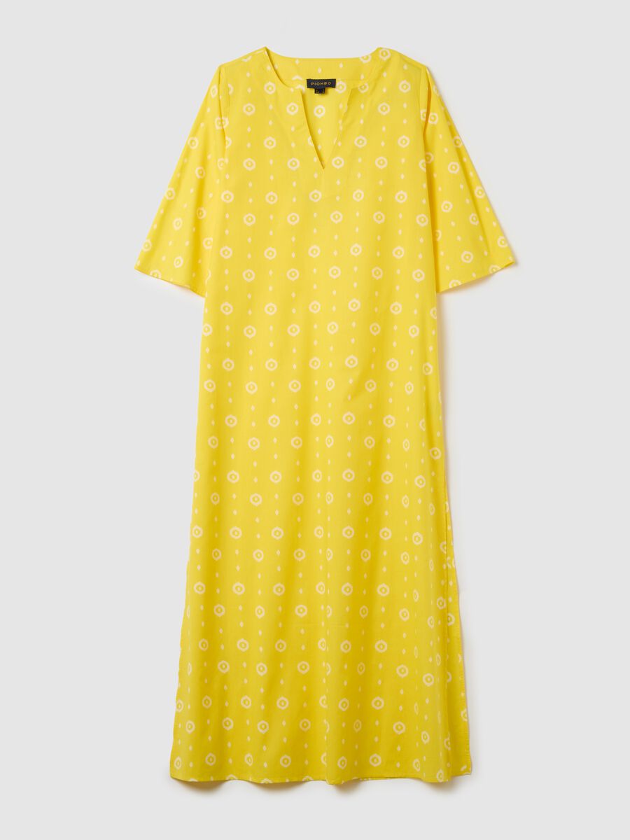 Women's long dress in pure cotton multicolour_0