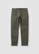 Green slim-fit stretch cotton dobby trousers_0