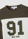 Brown and white stretch cotton T-shirt with front print_1