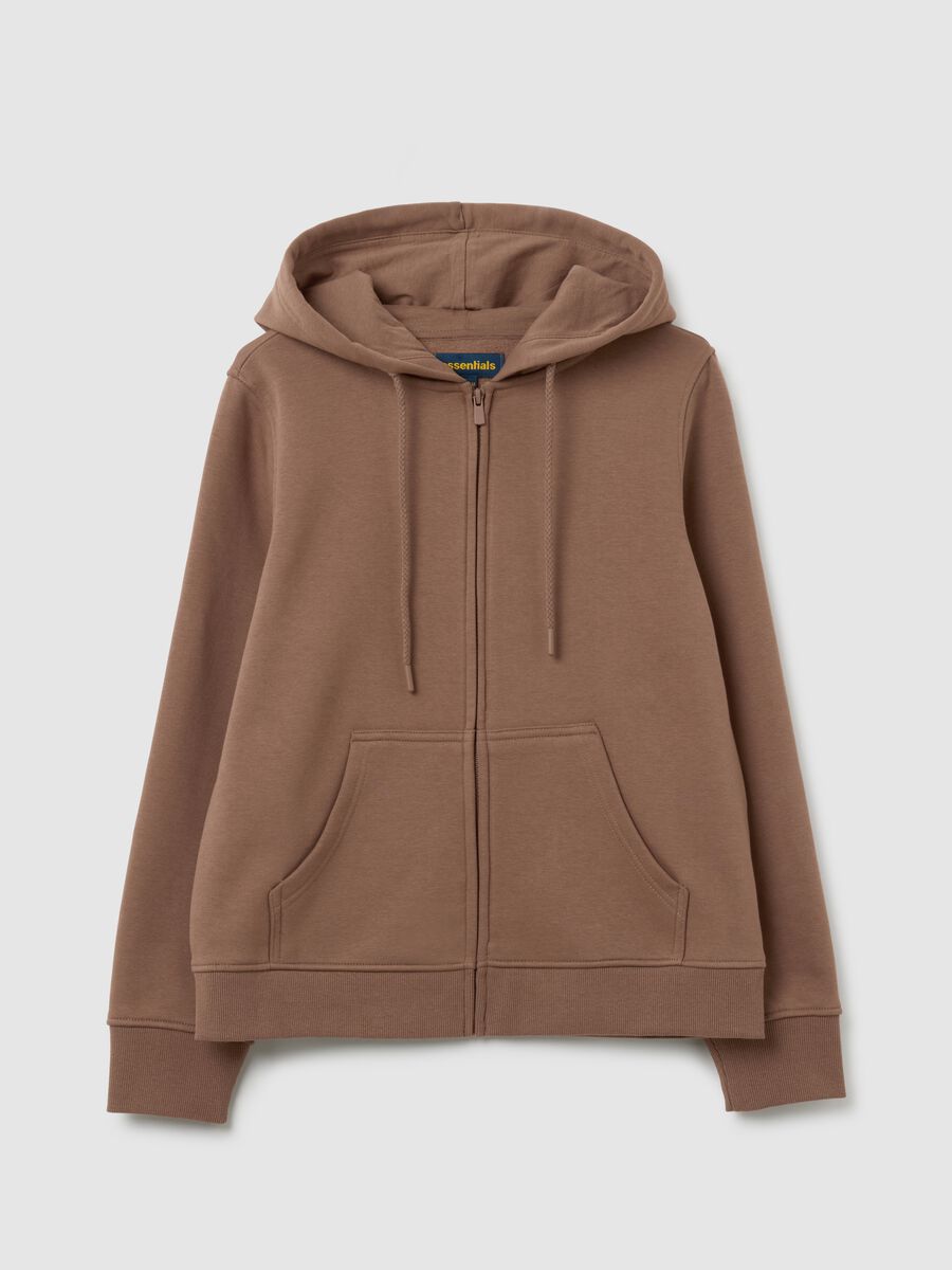 Brown cotton blend regular fit sweatshirt_4