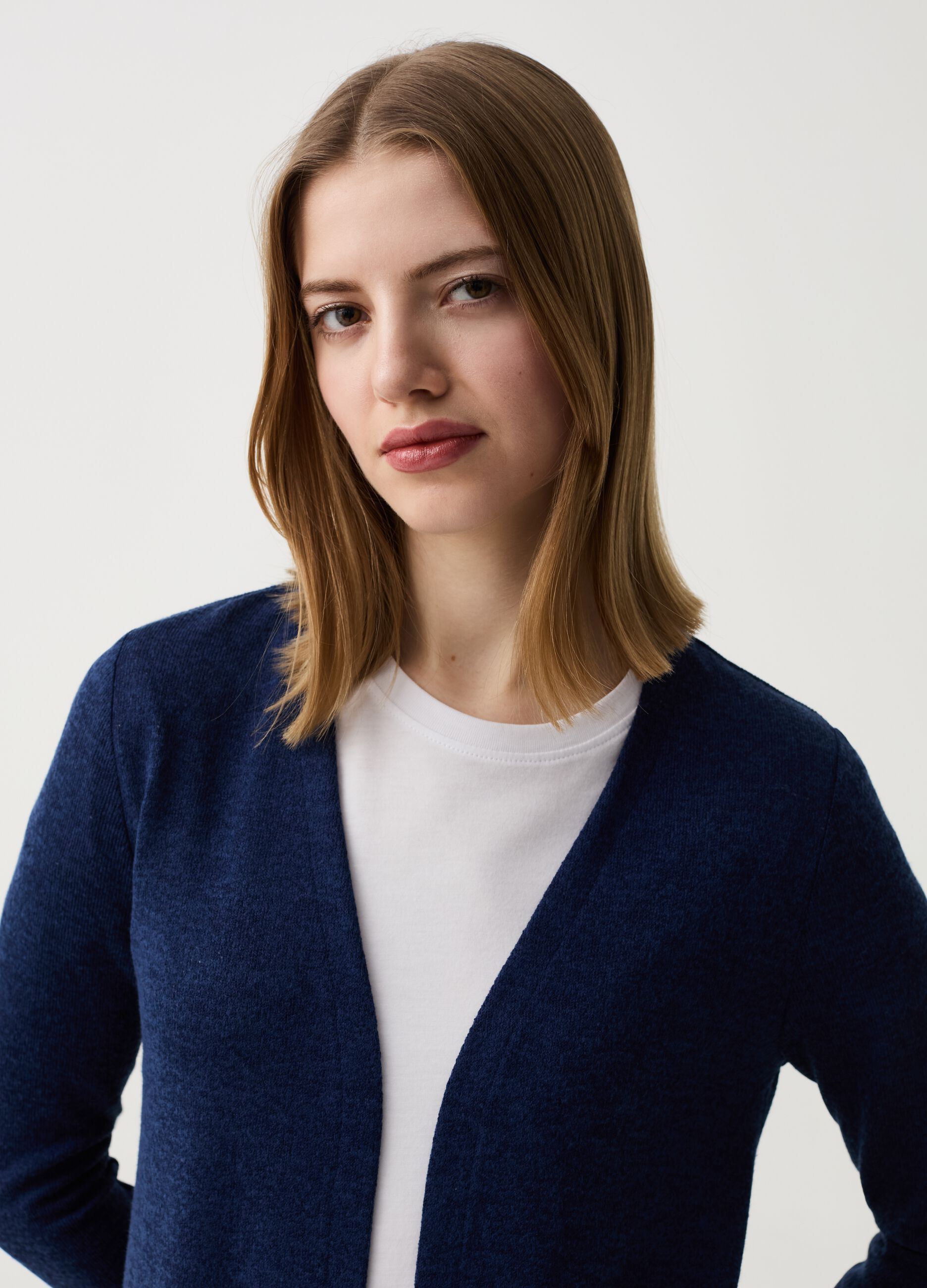 Open mélange cardigan