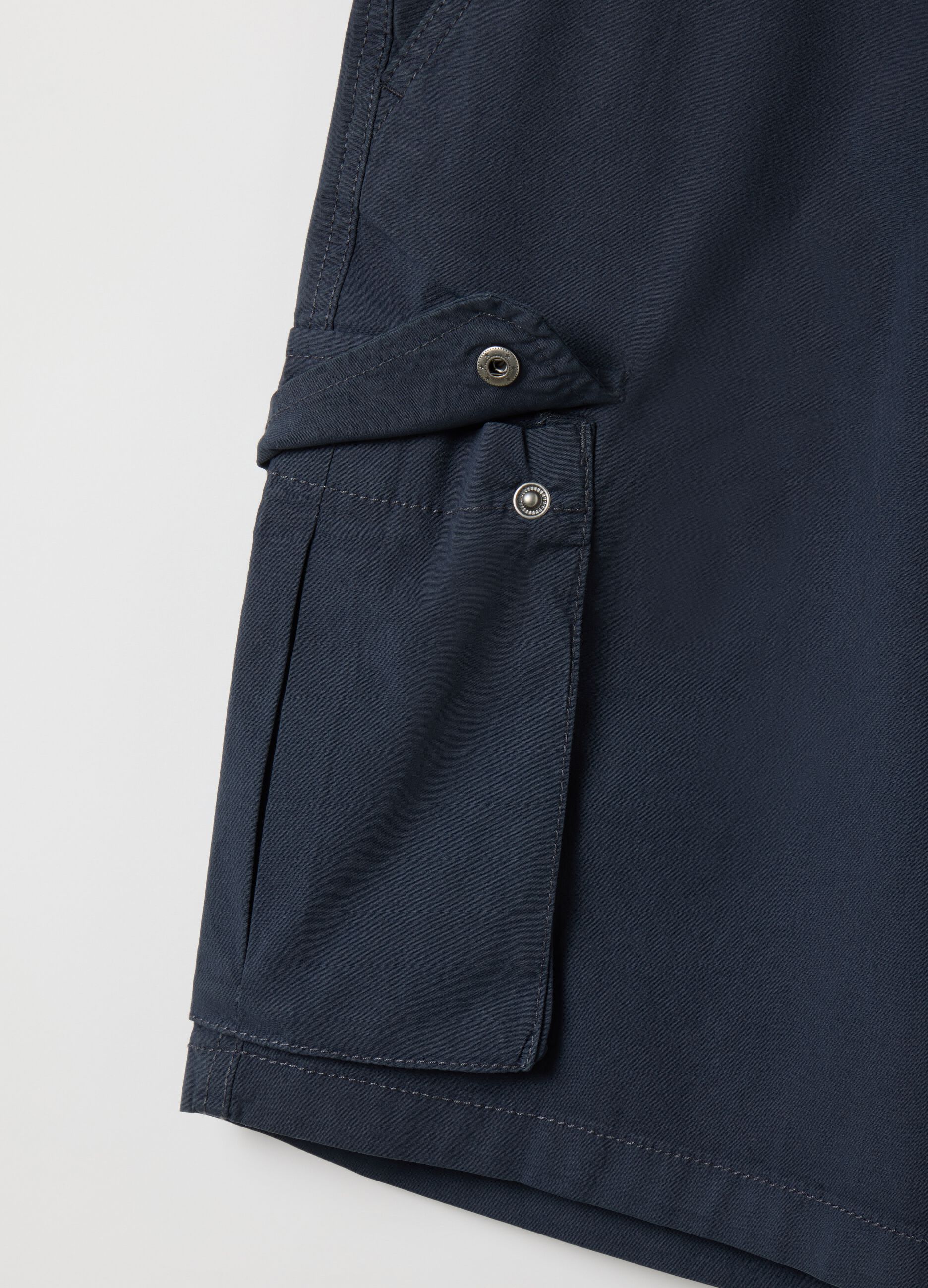 Men's Blue Cotton Regular Fit Shorts