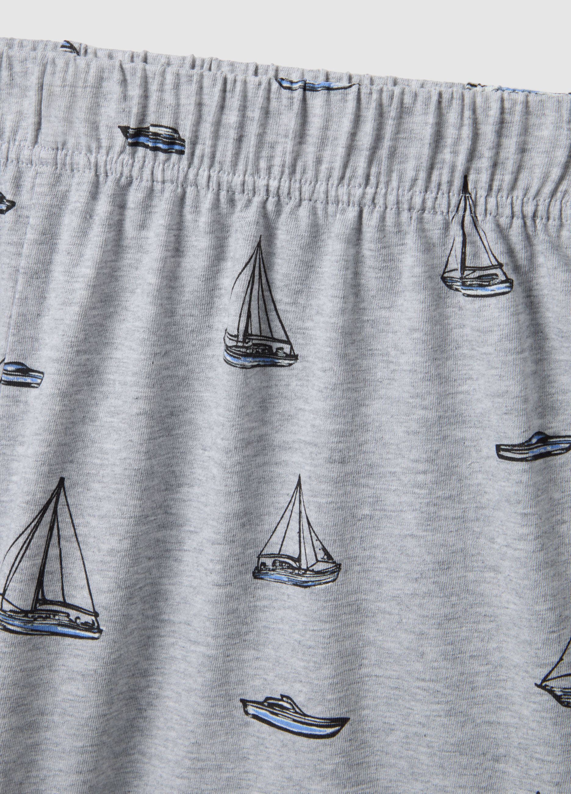 Multicolour pure organic cotton regular fit pyjamas with prints
