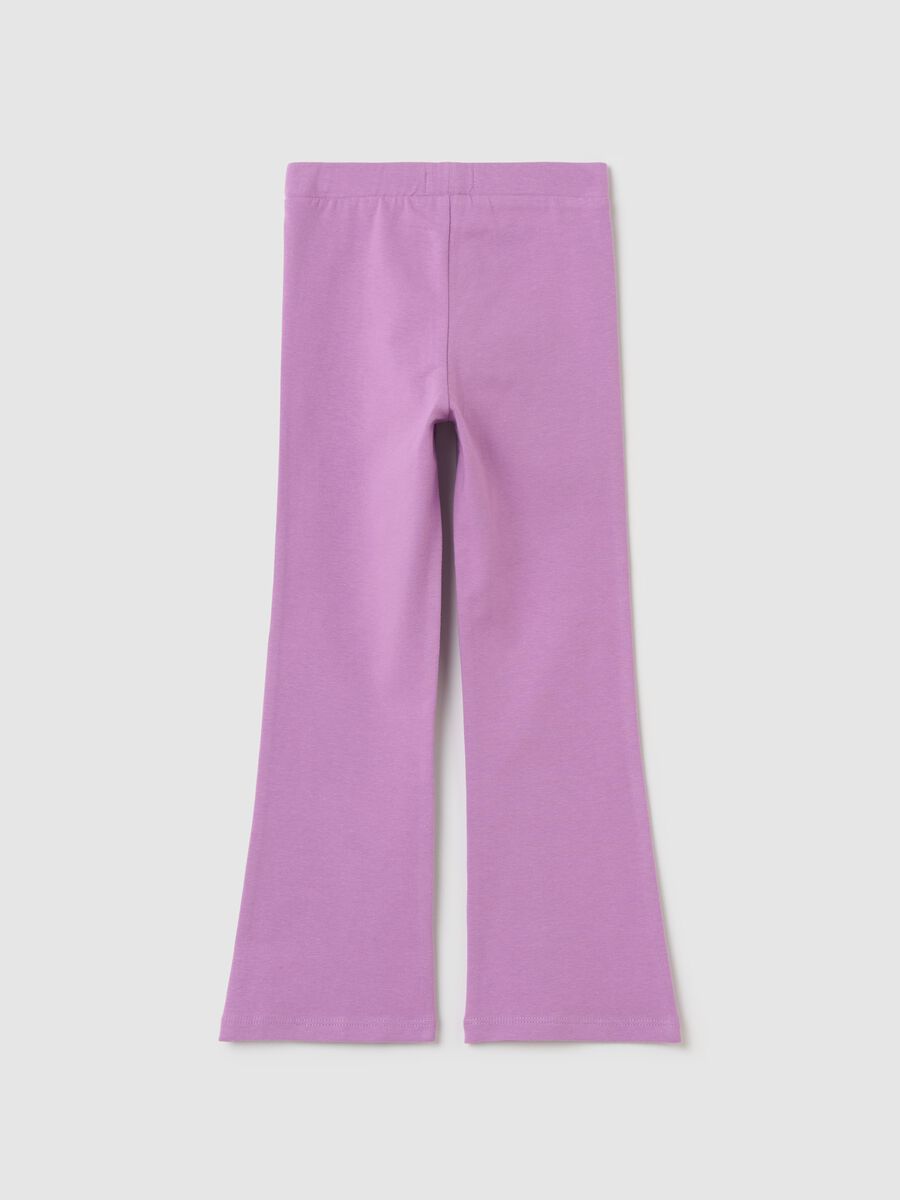 Flare-fit leggings in stretch cotton_1