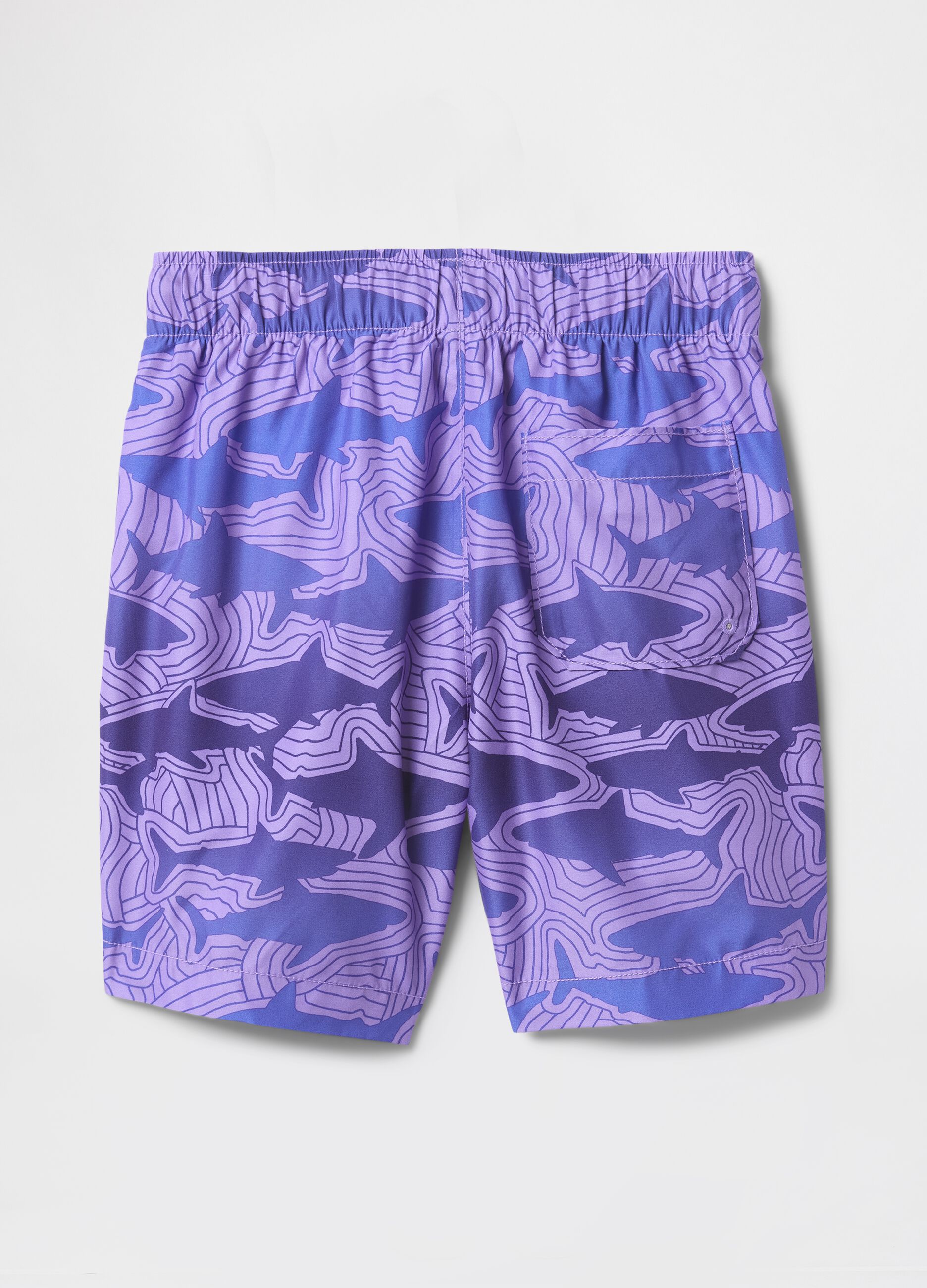 Swimming trunks with sharks print
