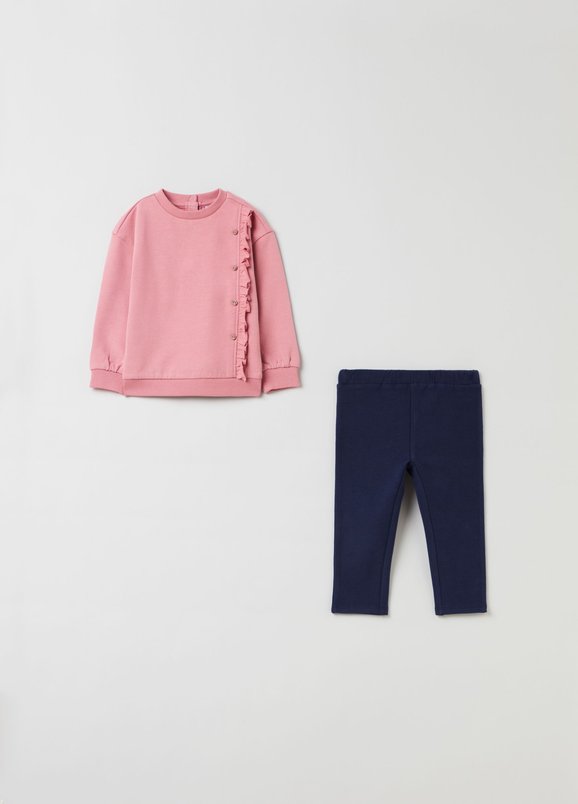 Jogging set top con rouches e leggings_0