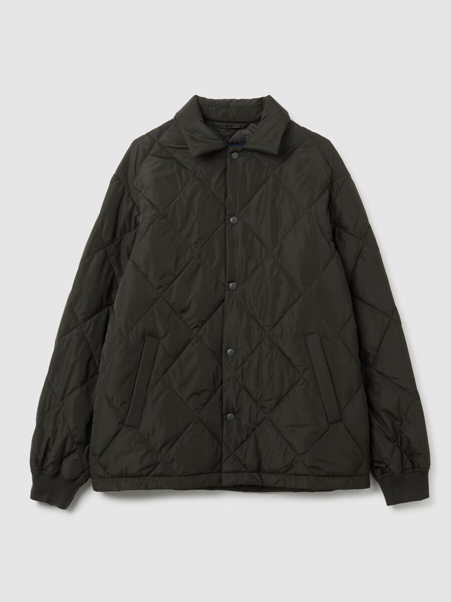 Black Quilted Padded Jacket_4
