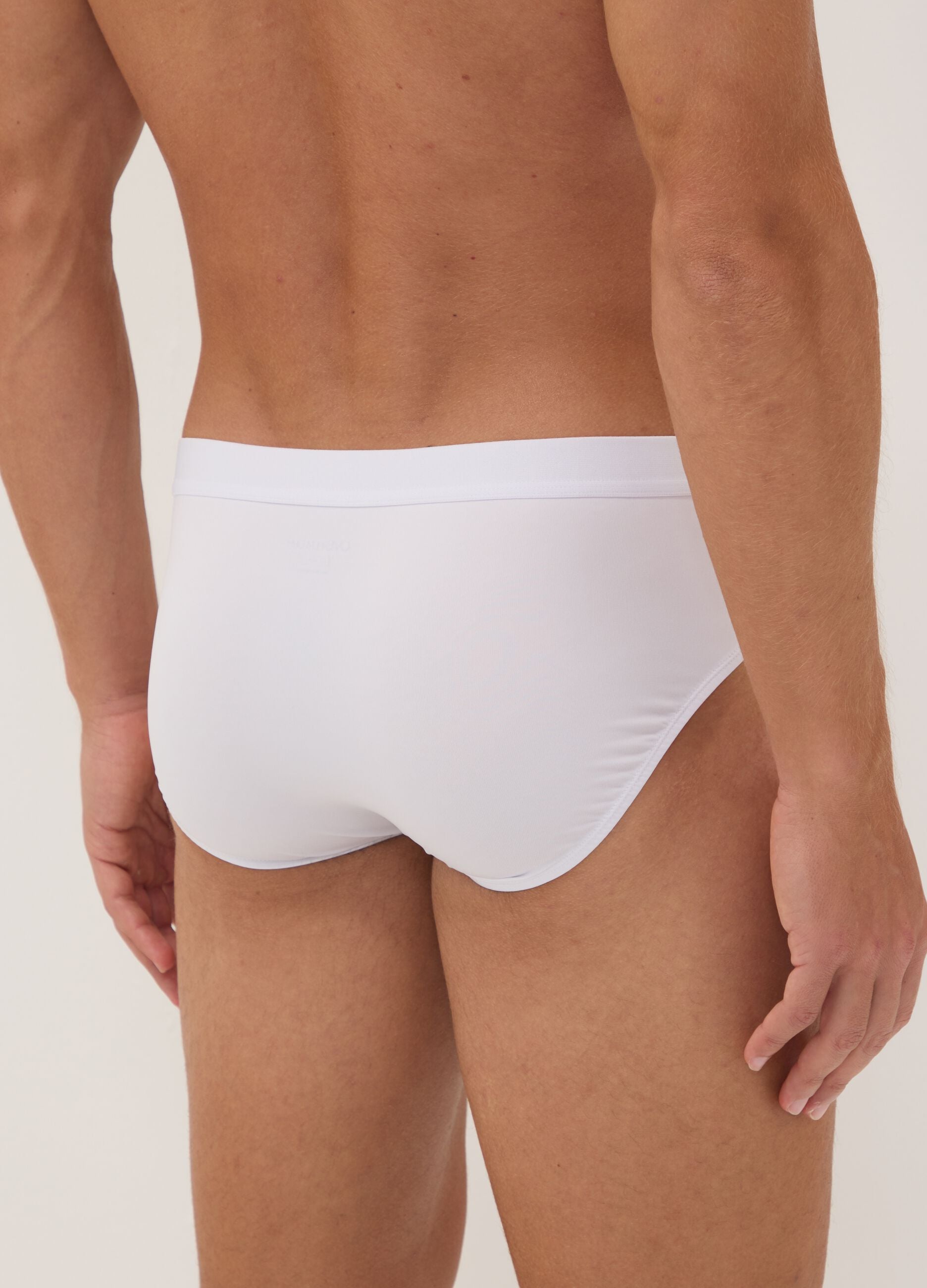 3-pack of white stretch microfibre briefs